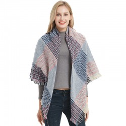 European and American autumn and winter new thickened double-sided checkered fringed square scarf and scarf, women's scarf shawl manufacturer
