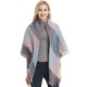 European and American autumn and winter new thickened double-sided checkered fringed square scarf and scarf, women's scarf shawl manufacturer