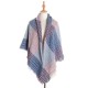 European and American autumn and winter new thickened double-sided checkered fringed square scarf and scarf, women's scarf shawl manufacturer