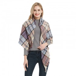 Amazon's best-selling cross-border products for spring, autumn and winter in Europe and America: loop yarn, full polyester, spiky wool, checkered triangular shawls, scarves and scarves