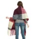 Wholesale manufacturer of new autumn and winter checkered scarves, shawls and scarves with coarse sand rings, tassels and large horizontal stripes for Europe and America