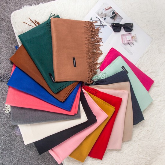 Korean fashion spring, autumn and winter new thin solid color sheep viscose cotton scarf, women's enlarged tassel scarf, air conditioner shawl Korean fashion spring, autumn and winter new thin solid color sheep viscose cotton scarf, women's enlarged tassel scarf, air conditioner shawl