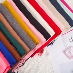 Korean fashion spring, autumn and winter new thin solid color sheep viscose cotton scarf, women's enlarged tassel scarf, air conditioner shawl