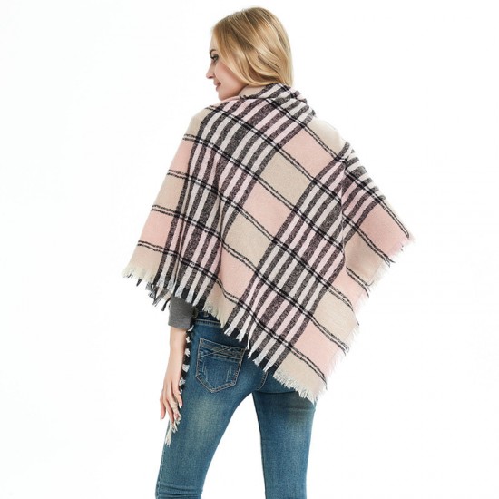 Amazon's popular cross-border items for spring, autumn and winter in Europe and America: loop yarn, full polyester, spiky wool, checkered triangular shawls, scarves and scarves Amazon's popular cross-border items for spring, autumn and winter in Europe and America: loop yarn, full polyester, spiky wool, checkered triangular shawls, scarves and scarves