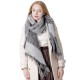 Factory direct supply for export to Europe and America autumn and winter thickened women's shawls with loop yarn, black and gray checkered diagonal scarves in stock