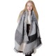 Factory direct supply for export to Europe and America autumn and winter thickened women's shawls with loop yarn, black and gray checkered diagonal scarves in stock