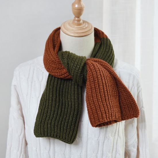 Korean autumn and winter new style gold coin needle color-blocked woolen scarf, women's small scarf, scarf, wholesale from Tonglu factory Korean autumn and winter new style gold coin needle color-blocked woolen scarf, women's small scarf, scarf, wholesale from Tonglu factory