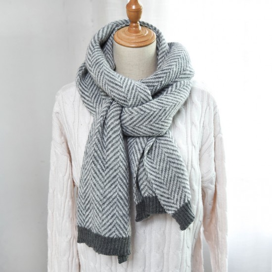 Wholesale of Korean autumn and winter new herringbone woolen scarves for women and men, knitted scarves and couple scarves Wholesale of Korean autumn and winter new herringbone woolen scarves for women and men, knitted scarves and couple scarves
