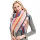 Factory direct supply for export to Europe and America, autumn and winter men's and women's scarves, scarves and shawls with stripes, full polyester knitted fringes and tassels