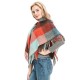 Factory direct supply for cross-border export to Europe and America, autumn and winter men's and women's scarves, fringed tassels, checkered square scarves, shawls