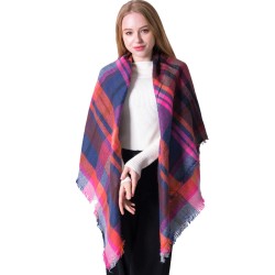 Wholesale of new autumn and winter seven-color checkered square scarves, men's and women's faux cashmere checkered scarves and shawls from Europe and America
