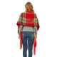 New autumn and winter style European and American loop yarn polyester women's warm thickened thick beard, thick tassel and fine checkered scarf for foreign trade