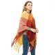 Amazon's hot European and American style new autumn and winter women's shawl, thick fringed loop gauze, large checkered cape Amazon's hot European and American style new autumn and winter women's shawl, thick fringed loop gauze, large checkered cape