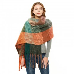 Amazon's popular European and American style hoop sand autumn and winter new thickened thick tassel large checkered scarf for women