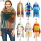 Amazon's popular European and American style hoop sand autumn and winter new thickened thick tassel large checkered scarf for women