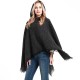 Factory direct sales, foreign trade in stock, European and American spring, autumn and winter women's shawls with floral patterns, pure black hooded capes Factory direct sales, foreign trade in stock, European and American spring, autumn and winter women's shawls with floral patterns, pure black hooded capes