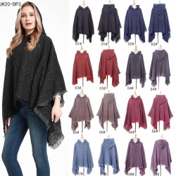 Factory direct sales, foreign trade in stock, European and American spring, autumn and winter women's shawls with floral patterns, pure black hooded capes