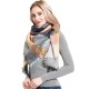 A manufacturer of cross-border best-selling European and American loop yarn, fringed, checkered, spring, autumn and winter triangular women's shawls and scarves A manufacturer of cross-border best-selling European and American loop yarn, fringed, checkered, spring, autumn and winter triangular women's shawls and scarves