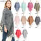 Factory direct sales for export, European and American style, looped tulle braid, thick and long tassels, autumn and winter thickened flowered shawl cape