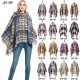 Factory direct sales of new export capes, European and American spring, autumn and winter new tweed pullover checkered hooded cape shawls Factory direct sales of new export capes, European and American spring, autumn and winter new tweed pullover checkered hooded cape shawls