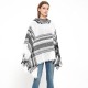 Factory direct supply of popular European and American spring, autumn, winter and Christmas green shawls, looped chiffon, checkered hooded capes