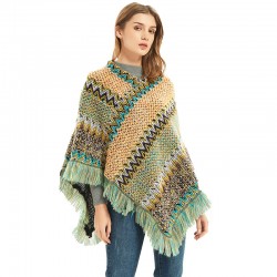 New Christmas style women's red retro ethnic style Tibetan travel pullover cape shawl for spring, autumn and winter
