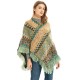 New Christmas style women's red retro ethnic style Tibetan travel pullover cape shawl for spring, autumn and winter