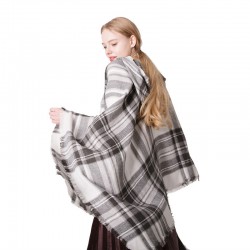 European and American spring, autumn and winter new seven-color checkered hooded cape shawl, hooded head, air conditioner large shawl manufacturer