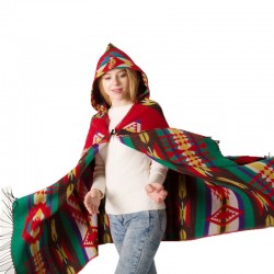 Autumn and winter new Yunnan horn-buckle ethnic style hooded cape shawl Bohemian ethnic style hooded shawl manufacturer