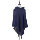 Foreign trade autumn and winter new knitted hooded cape shawl, monochrome pullover cape knitted sweater, hooded large shawl manufacturer Foreign trade autumn and winter new knitted hooded cape shawl, monochrome pullover cape knitted sweater, hooded large shawl manufacturer