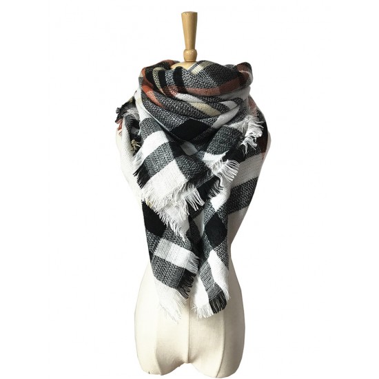 Wholesale of new autumn and winter seven-color checkered square scarves, men's and women's faux cashmere checkered scarves and shawls from Europe and America Wholesale of new autumn and winter seven-color checkered square scarves, men's and women's faux cashmere checkered scarves and shawls from Europe and America