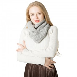Korean autumn and winter woolen scarf with two gold coin flower loops, knitted scarf and scarf, wholesale from Tonglu factory
