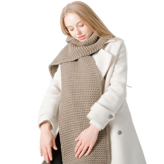 New winter Korean-style thick woolen knitted solid color scarf, thickened couple knitted scarf for men and women, batch from Tonglu manufacturer