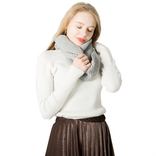 Korean autumn and winter woolen scarf with two gold coin flower loops, knitted scarf and scarf, wholesale from Tonglu factory Korean autumn and winter woolen scarf with two gold coin flower loops, knitted scarf and scarf, wholesale from Tonglu factory