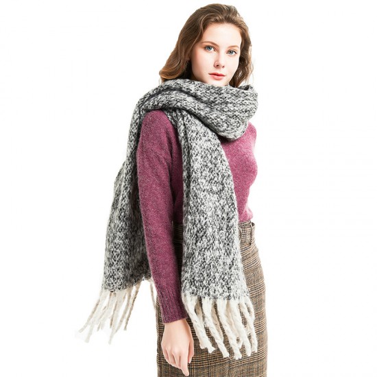 Factory direct sales of autumn and winter hoop sand, thick tassel, flower and color-blocked scarves, shawls, thick braids, thickened scarves from Tonglu
