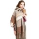 Thickened double-sided patchwork scarves and shawls for autumn and winter in the European and American style with thick tassels and braids Thickened double-sided patchwork scarves and shawls for autumn and winter in the European and American style with thick tassels and braids