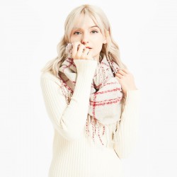 New long-flow comb acrylic loop yarn checkered neck scarf for foreign trade autumn and winter, men's and women's checkered neck scarf neck protection
