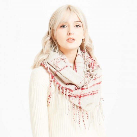 New long-flow comb acrylic loop yarn checkered neck scarf for foreign trade autumn and winter, men's and women's checkered neck scarf neck protection New long-flow comb acrylic loop yarn checkered neck scarf for foreign trade autumn and winter, men's and women's checkered neck scarf neck protection