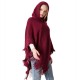 Foreign trade autumn and winter new knitted hooded cape shawl, monochrome pullover cape knitted sweater, hooded large shawl manufacturer Foreign trade autumn and winter new knitted hooded cape shawl, monochrome pullover cape knitted sweater, hooded large shawl manufacturer