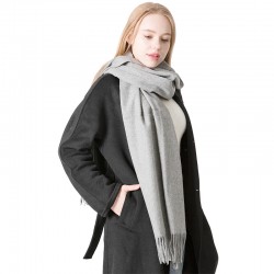 Wholesale of solid-color wool scarves for women and couples, single-color fringed scarves and shawls for men and women in autumn and winter