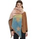 Foreign trade 2023 New style warm shawl for women, European and American autumn and winter, loop yarn jacquard color-blocked star diagonal scarf manufacturer Foreign trade 2023 New style warm shawl for women, European and American autumn and winter, loop yarn jacquard color-blocked star diagonal scarf manufacturer