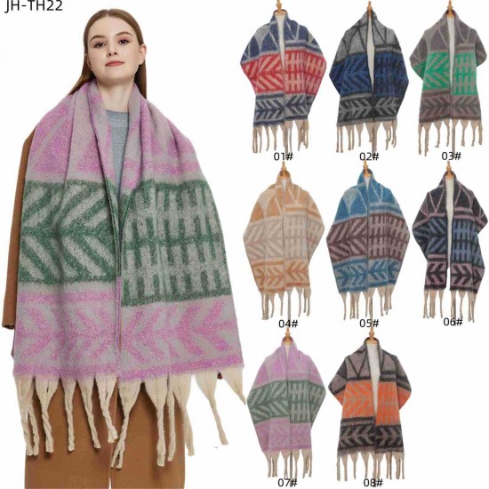 Amazon's hot 2025 new export shawl: Thickened looped tulle and thick tassel leaf scarf for autumn and winter in Europe and America