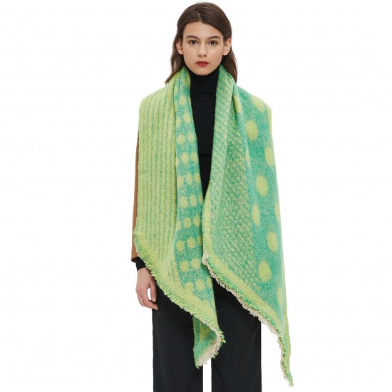 New autumn and winter 2023 foreign trade shawl women's scarf, thickened jacquard polka dot bevel scarf with European and American loop yarn New autumn and winter 2023 foreign trade shawl women's scarf, thickened jacquard polka dot bevel scarf with European and American loop yarn