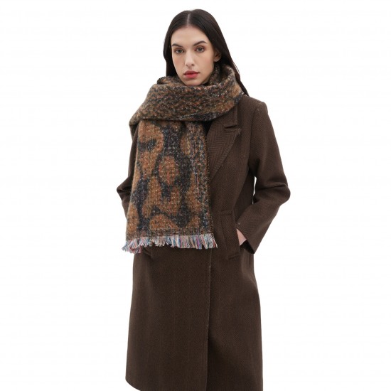 Wholesale manufacturer of 2025 new style scarves for European and American autumn and winter men's and women's jacquard short beard and leopard print scarves Wholesale manufacturer of 2025 new style scarves for European and American autumn and winter men's and women's jacquard short beard and leopard print scarves