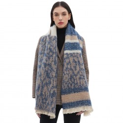 Wholesale manufacturer of new cross-border trade European and American autumn and winter men's and women's short beard jacquard patchwork leopard print scarves