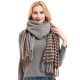 Factory direct sales for export, new autumn and winter scarves from Europe and America, brown checkered scarves, women's tassel shawls Factory direct sales for export, new autumn and winter scarves from Europe and America, brown checkered scarves, women's tassel shawls