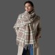 Amazon cross-border trade European and American autumn and winter high-end new fringed checkered shawl and shawl manufacturer Amazon cross-border trade European and American autumn and winter high-end new fringed checkered shawl and shawl manufacturer