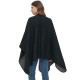 Amazon's popular export European and American autumn and winter solid color imitation cashmere double-sided black and gray split shawl manufacturer Amazon's popular export European and American autumn and winter solid color imitation cashmere double-sided black and gray split shawl manufacturer