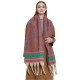 New European and American autumn and winter circle gauze mountain jacquard coarse tassel scarf in stock manufacturer for foreign trade women's shawls New European and American autumn and winter circle gauze mountain jacquard coarse tassel scarf in stock manufacturer for foreign trade women's shawls