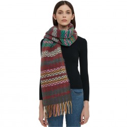 Wholesale of new thickened wavy striped ethnic style scarves and shawls for autumn and winter in foreign trade from Tonglu manufacturer